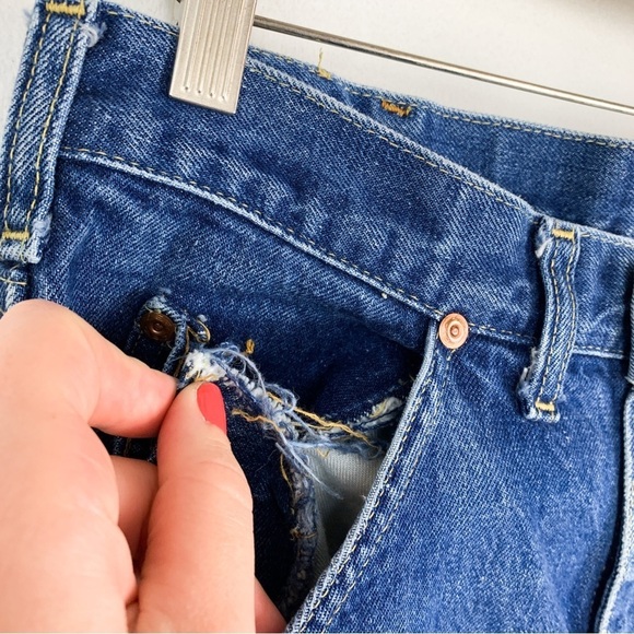 VTG 90s Lee High Waisted Denim Cut Off Shorts Sz 28 - Picture 5 of 8